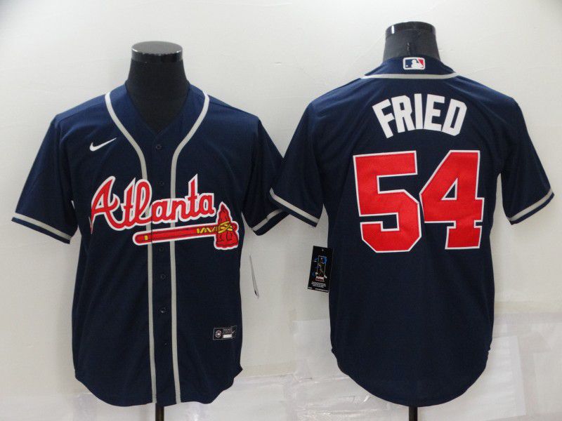 Men Atlanta Braves #54 Max Fried Blue Game 2022 Nike MLB Jersey->atlanta braves->MLB Jersey